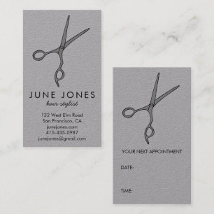 Hair Stylist Scissors Salon APPOINTMENT REMINDER Business Card