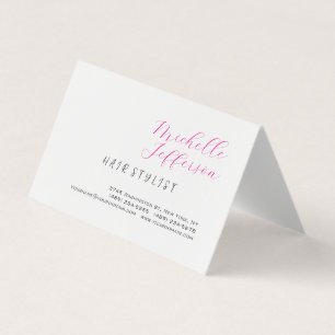 Hair Stylist Script Handwriting Trendy Folded Business Card