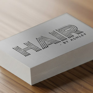 Hair Stylist Silver Modern Metallic Professional Business Card