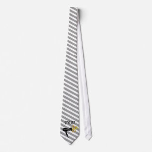 Hair Stylist Striped Pattern Elegant Style Tie