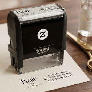 Hair Stylist Studio Custom Return Address Elegant Self-inking Stamp