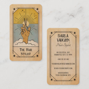 Hair Stylist Tarot Card Illustration Celestial Sun
