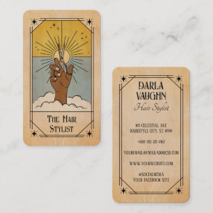 Hair Stylist Tarot Card Illustration Celestial Sun
