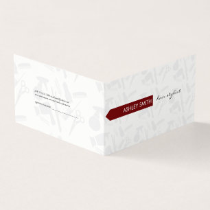 Hair Stylist Tools Appointment / Red Business Card