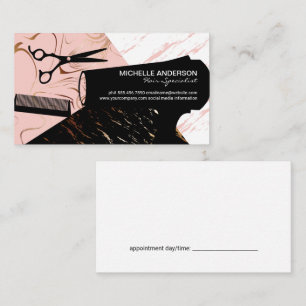 Hair Stylist Tools   Marble Colour Block  Appointment Card