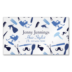 Hair stylist tools pattern magnetic business card