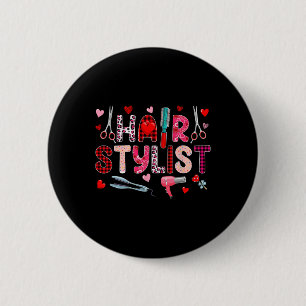 Hair Stylist Tools Valentine's Day Leopard Cute He 6 Cm Round Badge