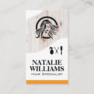 Hair Stylist Tools   Wood Business Card