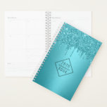 Hair Stylist Turquoise Glitter Drips Appointment Planner<br><div class="desc">Hair Stylist Turquoise Glitter Drips Appointment Planner.</div>