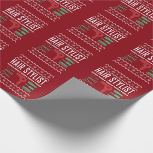 Hair Stylist Ugly Christmas Sweater Wrapping Paper