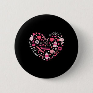 Hair Stylist Valentine's Day Heart Hairdresser Cos 6 Cm Round Badge
