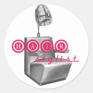 Hair Stylist Vintage Dryer Chair Stickers