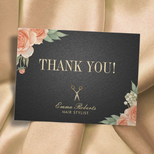 Hair Stylist Vintage Floral Salon Thank You Postcard