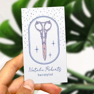Hair Stylist Vintage Scissor Doodle Beauty Salon Business Card