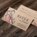 Hair Stylist Vintage Scissor Floral Salon Referral<br><div class="desc">Hair Stylist Vintage Scissor Floral Salon Referral Card.</div>