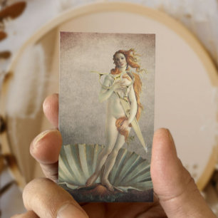 Hair Stylist Vintage Venus & Gold Scissor Salon Business Card