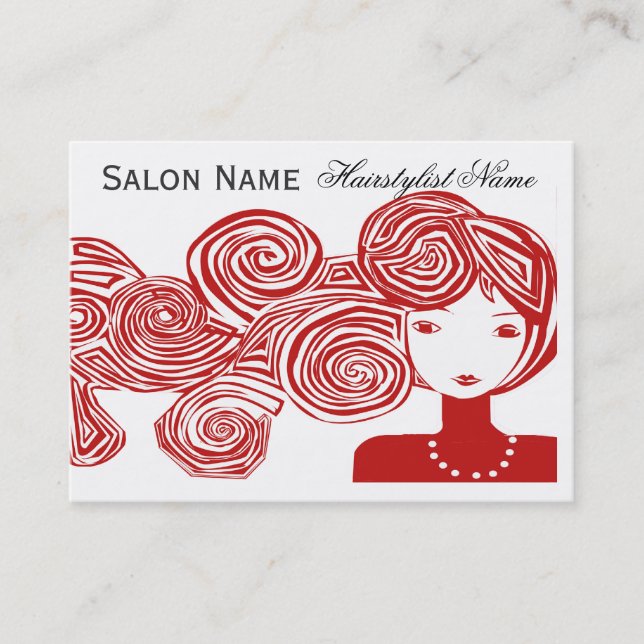 Hair Stylist Wave Hair Fantasy Appointment Card (Front)