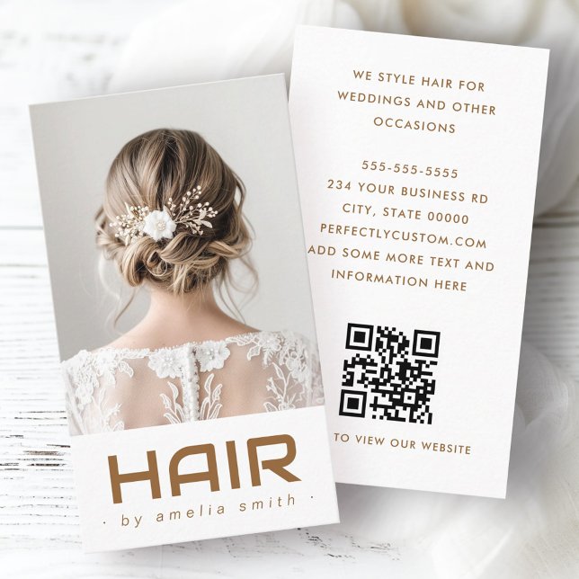 Hair stylist white photo business card (Hair stylist white photo business card)