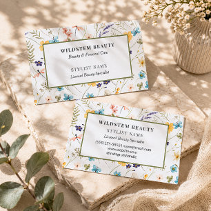 Hair Stylist Wildflower Floral Beauty Business Card