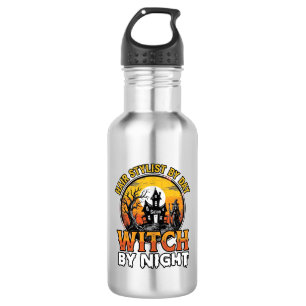 Hair Stylist Witch By Night Vintage Halloween Desi 532 Ml Water Bottle