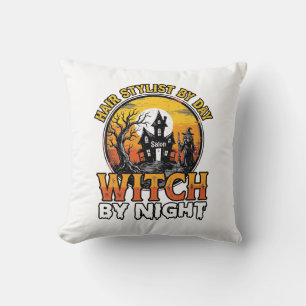 Hair Stylist Witch By Night Vintage Halloween Desi Cushion