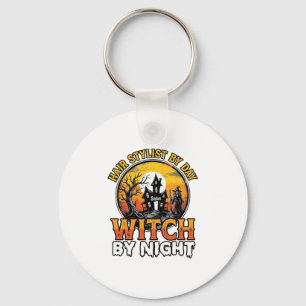 Hair Stylist Witch By Night Vintage Halloween Desi Key Ring