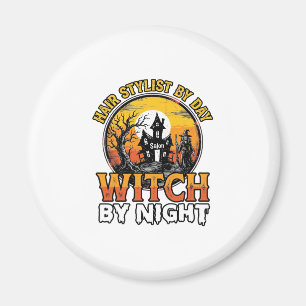 Hair Stylist Witch By Night Vintage Halloween Desi Magnet