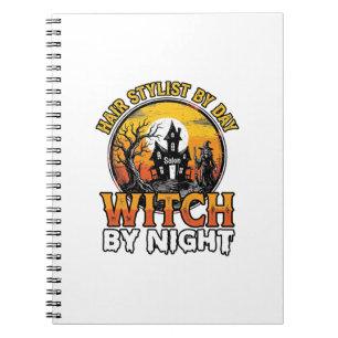 Hair Stylist Witch By Night Vintage Halloween Desi Notebook