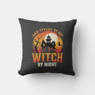 Hair Stylist Witch Halloween Vintage Design_1 Cushion