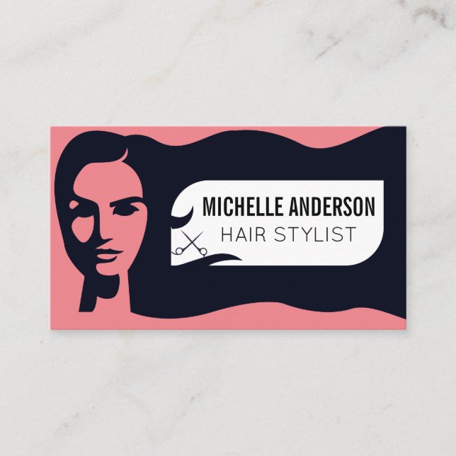 Hair Stylist | Womens Beauty Business Card (Front)