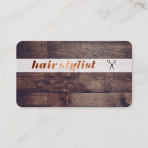 Hair Stylist Wood Panel Business Card