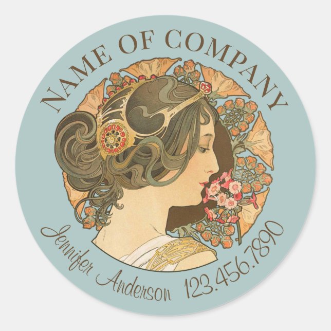 Hair stylists Beautiful woman elegant hair CC1158 Classic Round Sticker (Front)
