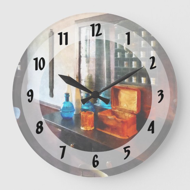 Hair Tonic and Shaving Mugs Large Clock (Front)