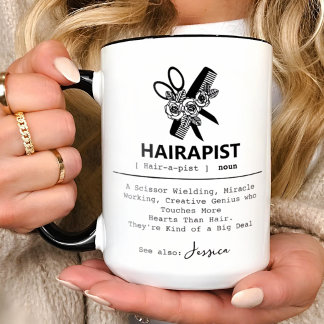 Hairapist Definition Mug Funny Hairdresser Mug