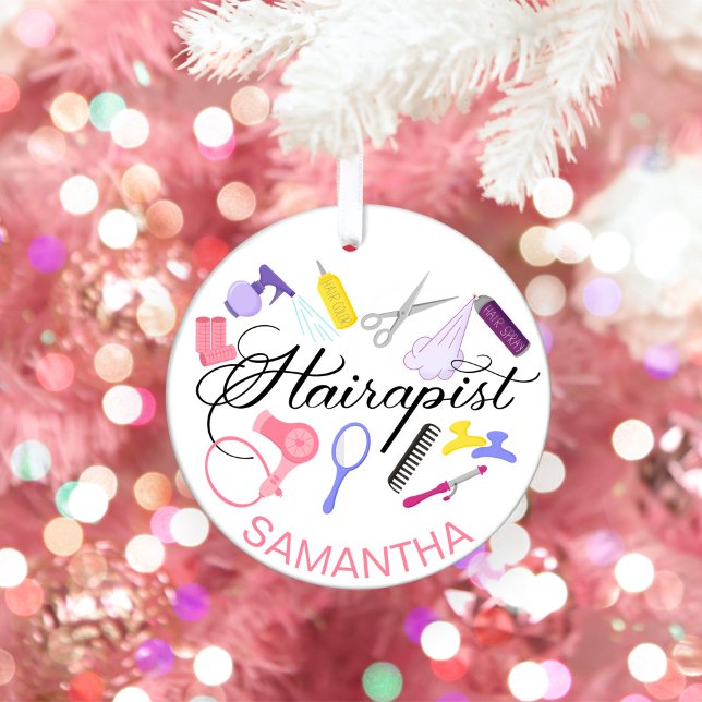 Hairapist Hairdresser Hair Stylist Barber Design Ceramic Tree Decoration (Creator Uploaded)