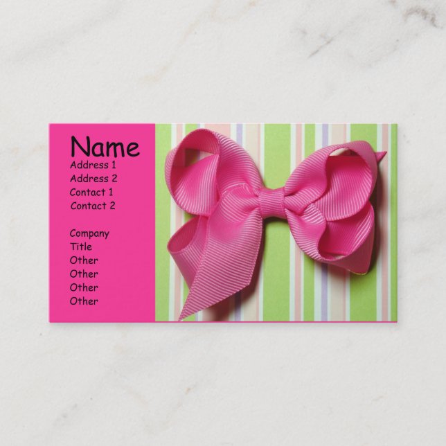 Hairbow business card horizontal (Front)