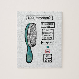 Hairbrush Contract Jigsaw Puzzle - Funny Beauty