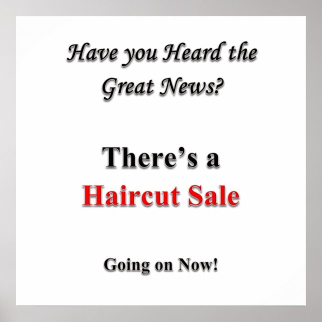 Haircut Sale Poster Matte (Front)