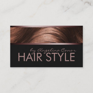 Haircut Stylist Brown Hair Business Card