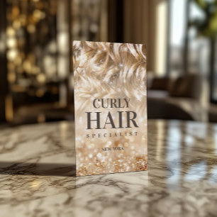 Haircut Stylist Curly Blonde Hair Sparkle Card