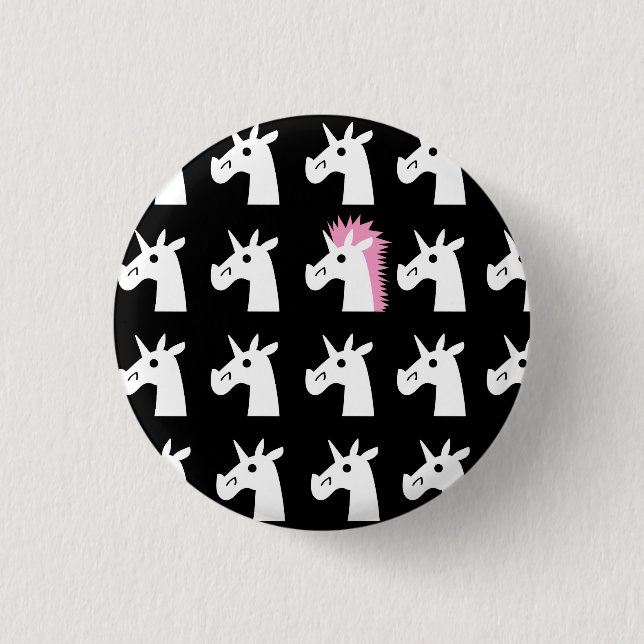Hairdo Unicorn Button (Front)