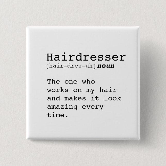 Hairdresser 15 Cm Square Badge (Front)