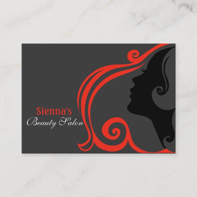 Hairdresser Appointment Card (firebrick) (Front)