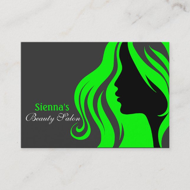 Hairdresser Appointment Card (Lime) (Front)