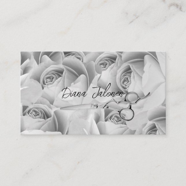 Hairdresser Appointment Reminder Black Marble Business Card (Front)