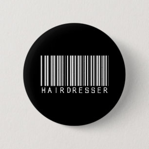 Hairdresser Bar Code 6 Cm Round Badge