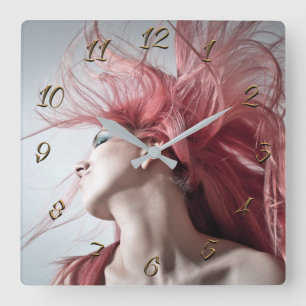 Hairdresser-beauty salon square wall clock