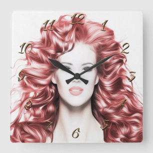Hairdresser-beauty salon square wall clock