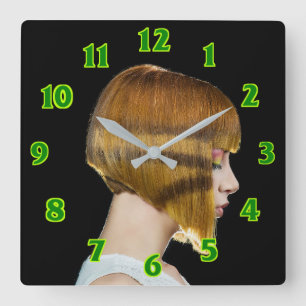 Hairdresser-beauty salon square wall clock