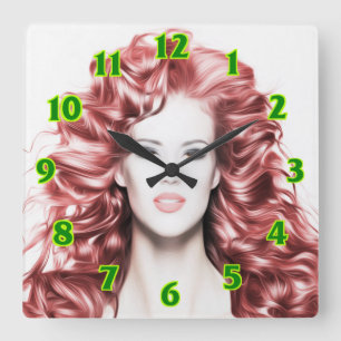 Hairdresser-beauty salon square wall clock